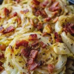 Slow Cooker Buttery Garlic Cabbage with Beef Bacon