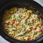 Crockpot Chicken Pot Pie Pasta Cozy Slow Cooker Family Dinner