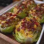 Sela Cabbage Boats with Cheese and Turkey Bacon
