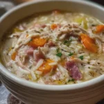 Creamy Smoked Turkey and Rice Soup Slow Cooker