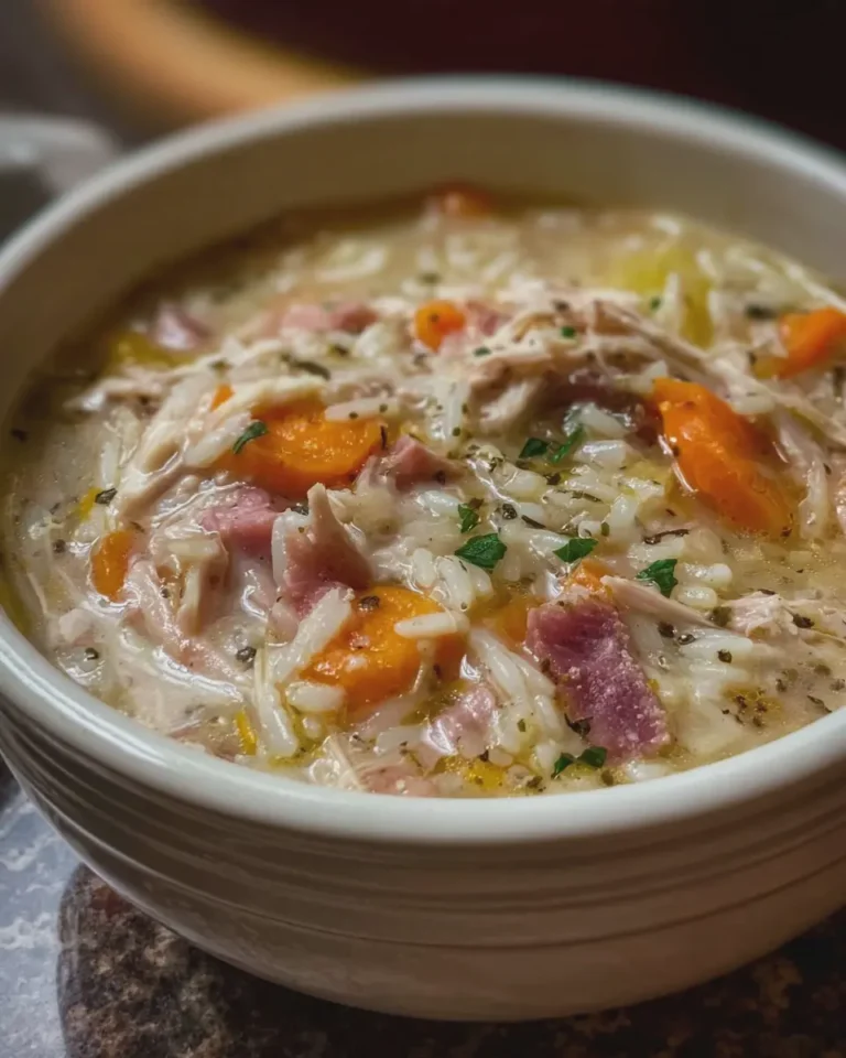 Creamy Smoked Turkey and Rice Soup Slow Cooker