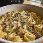 Creamy Cheesy Beef Tortellini Delight