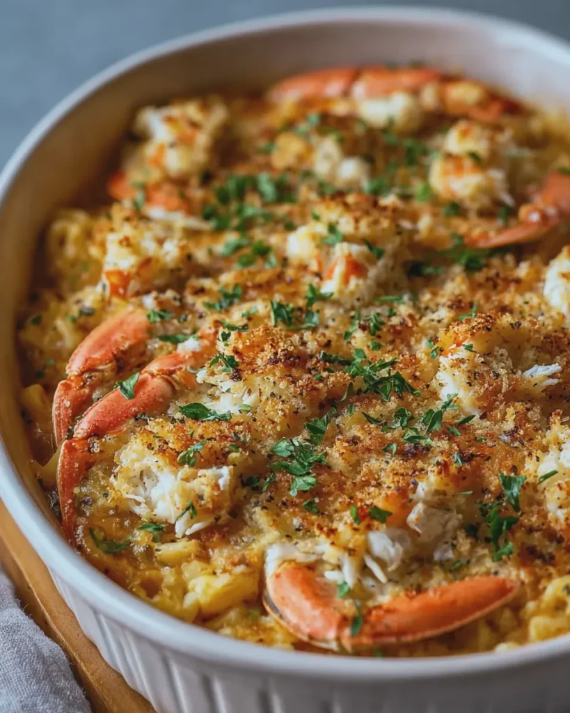Baked Crab Casserole Savory Seafood Dinner Favorite