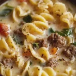 Creamy Italian Beef Sausage Pasta Soup