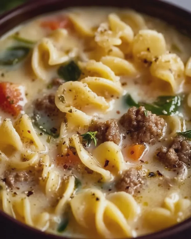 Creamy Italian Beef Sausage Pasta Soup