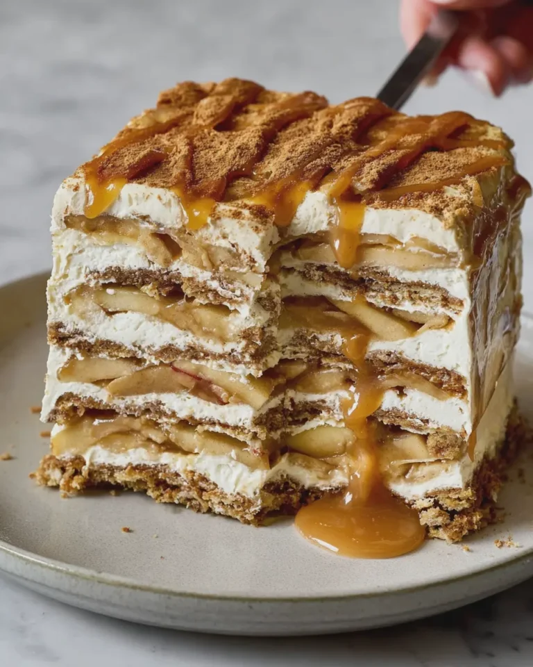 NO BAKE CARAMEL APPLE ICEBOX CAKE