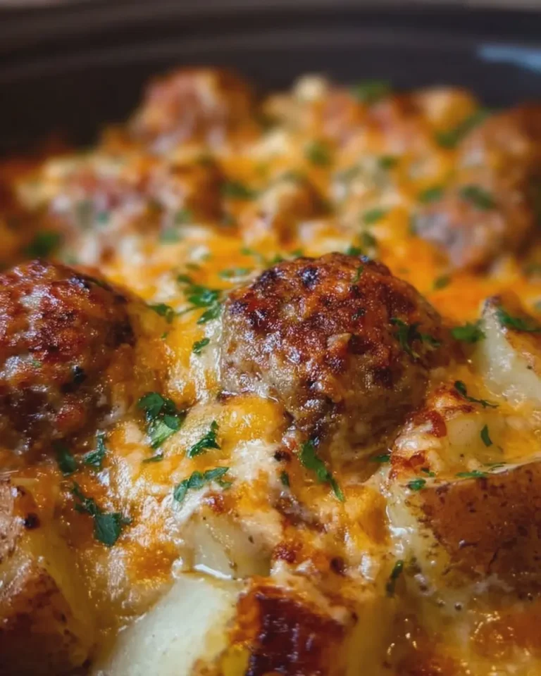 Sela Slow Cooker Cheesy Meatball Potato Bake
