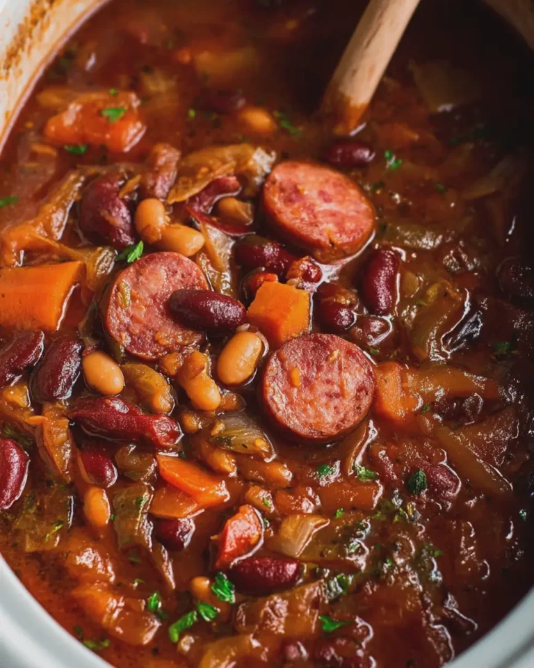 Slow Cooker Smoked Sausage and Bean Stew