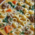 Creamy Parmesan Italian Sausage Ditalini Soup