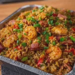 Sela Seafood Dirty Rice with Turkey Bacon and Chicken Ham Cajun