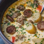 Grandmother's Creamy Cheesy Beef Sausage Potato Soup
