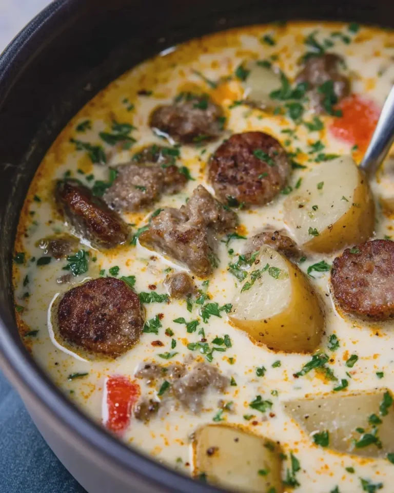 Grandmother's Creamy Cheesy Beef Sausage Potato Soup