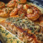 sela Creamy Garlic Butter Shrimp and Seared Salmon