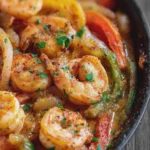 Garlic Butter Shrimp Peppers and Onions