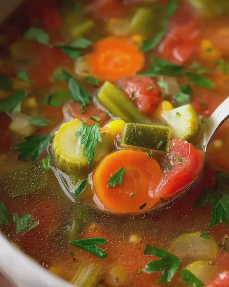 Vegetable Soup with Tomatoes Carrots Celery and Mixed Vegetables