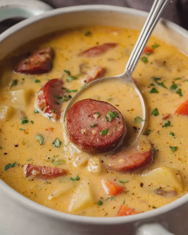 Creamy Beef Kielbasa Potato Soup