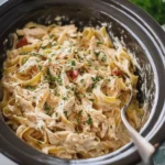 Slow Cooker Creamy Italian Chicken Fettuccine