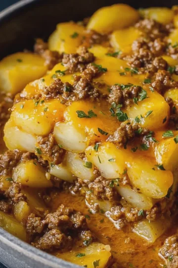 Cheesy Ground Beef Potato Casserole