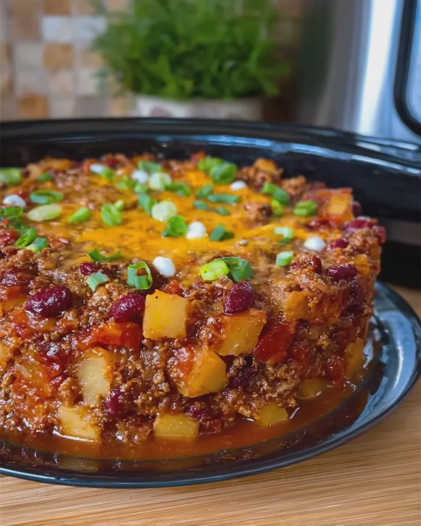Slow Cooker Chili Potato Casserole