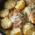 Slow Cooker Creamy Garlic Parmesan Chicken with Cheddar Potatoes