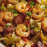 Fried Cabbage with Shrimp and Sausage