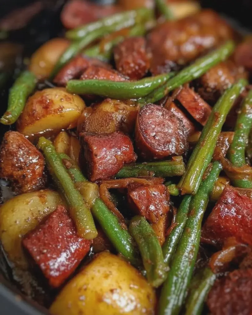Sela Crockpot Beef Smokies Potatoes and Green Beans