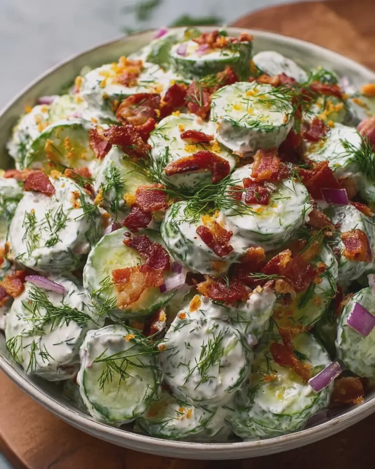 Cucumber Ranch Crack Salad with Turkey Bacon