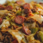 Dirty Cabbage with Ground Beef and Sausage