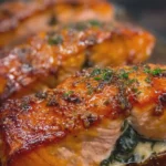 Brown Sugar Glazed Stuffed Salmon Seafood Fillets