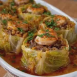Shrimp and Beef Stuffed Cabbage Rolls