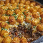 Comforting Angel Beef Casserole with Crispy Tater Tots