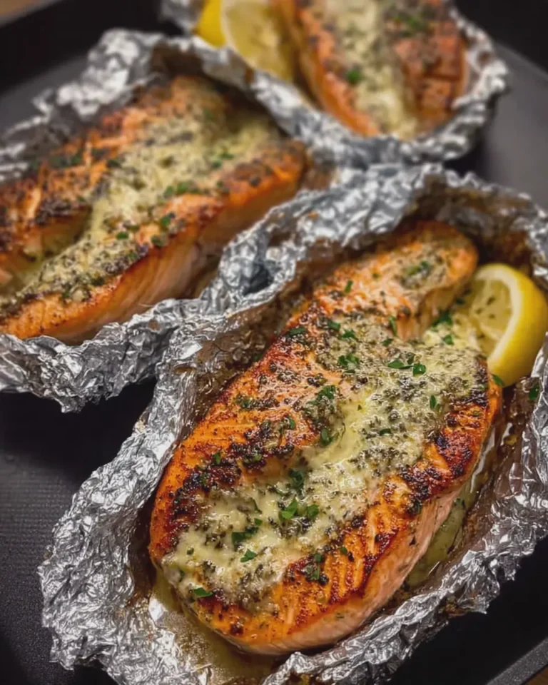 Creamy Garlic Herb Seafood Foil Packs Easy Salmon Steaks Delight