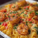Creamy Cajun Shrimp Pasta Bake