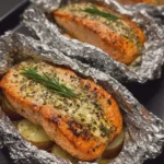 Creamy Seafood Foil Packs with Garlic Herb Salmon Steaks
