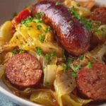 Sela 4 Ingredient Slow Cooker Beef Sausage and Cabbage