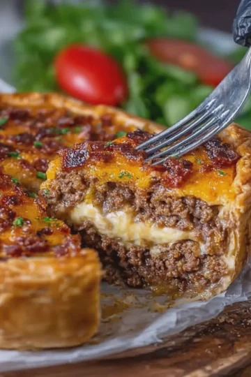 Pioneer Woman Cheeseburger Pie with Turkey Bacon