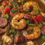SEAFOOD GUMBO WITH SHRIMP CRAB AND SAUSAGE