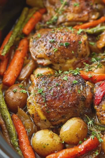 Slow Cooker Chicken Thighs with Vegetables